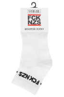 Sixblox. Quarter Socks FCK NZS White