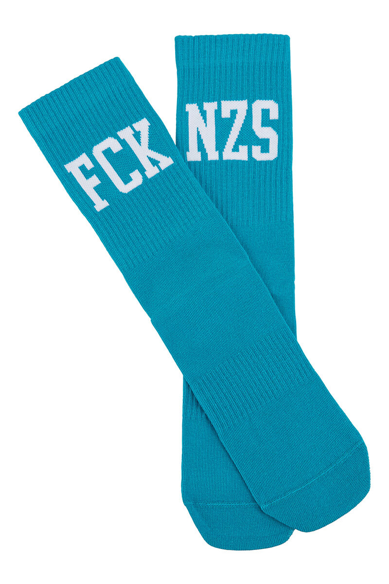 True Rebel Socks FCK NZS Ocean Blue box