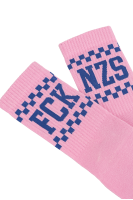 True Rebel Socks FCK NZS Checkerboard Pink
