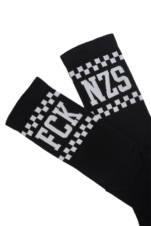 True Rebel Socks FCK NZS Checkerboard Black