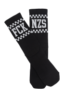 True Rebel Socks FCK NZS Checkerboard Black